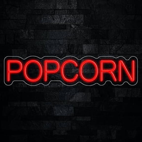 Popcorn Neon LED Sign 27"L x 6"H #32639