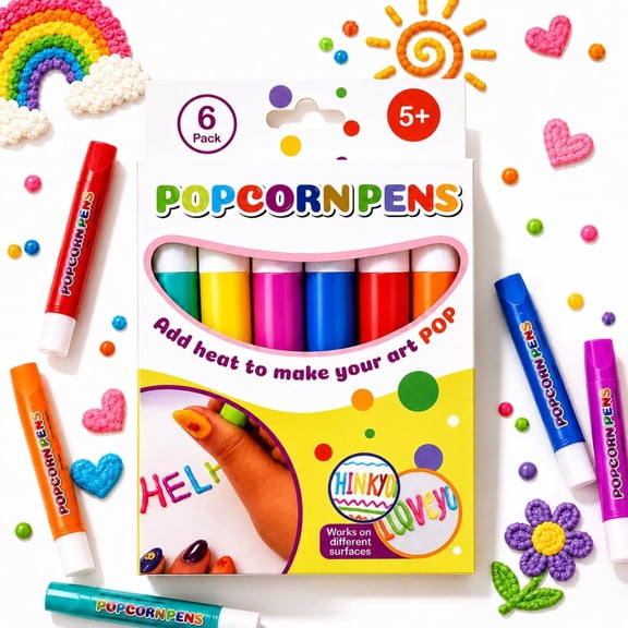 Popcorn Pens 3D Art, Bubble Drawing Pens for Cards Crafts