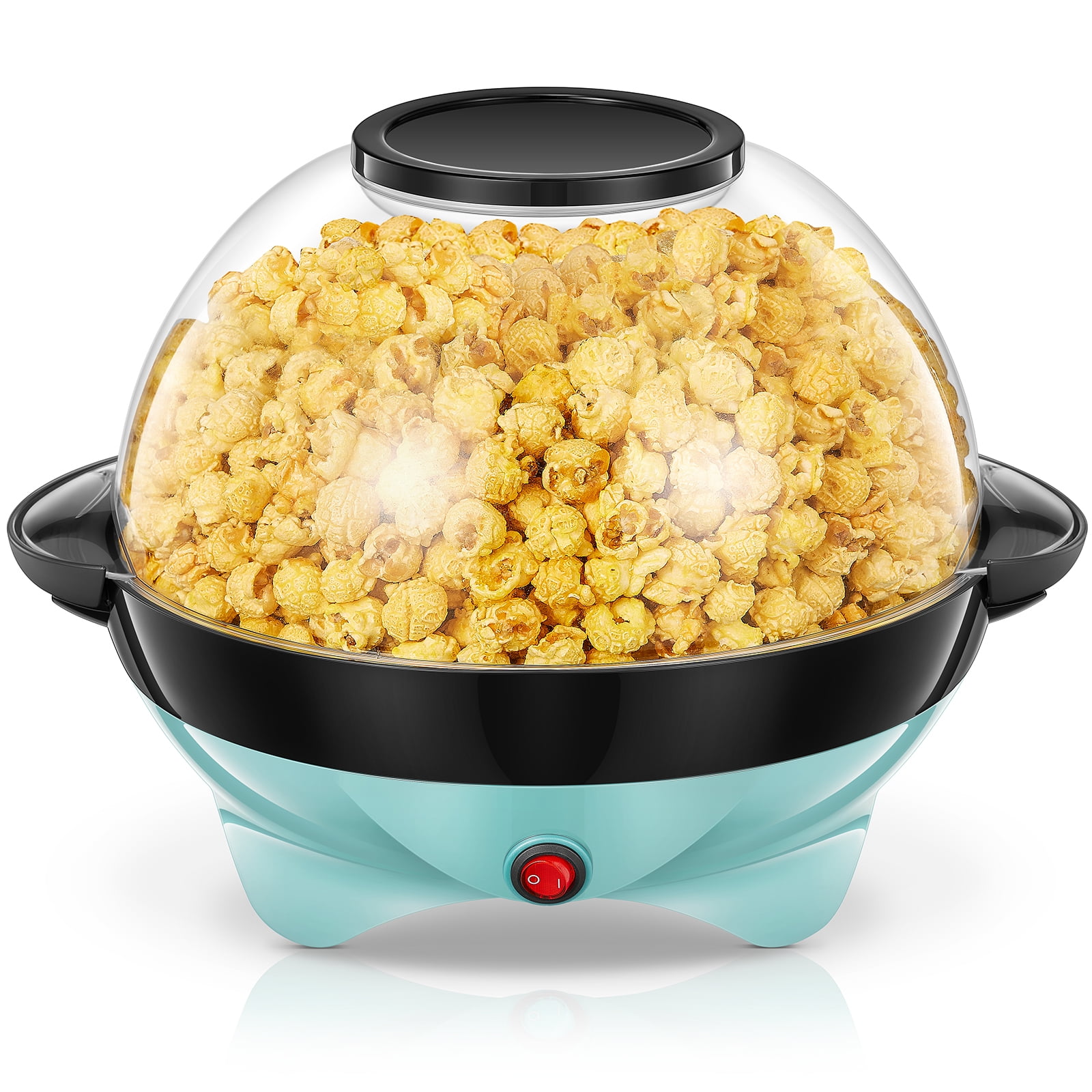 Popcorn Machine, 6-Quart Popcorn Popper maker, Nonstick Plate, Electric  Stirring with Quick-Heat Technology, Cool Touch Handles (Green)