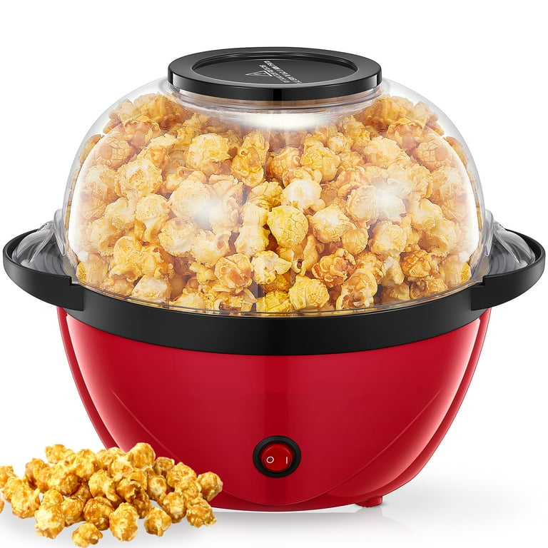 Electric Hot-oil Popcorn Popper Maker - Stir Crazy Popcorn Machine with  Nonstick Plate & Stirring Rod, Large Lid for Serving Bowl and Two Measuring  Spoons, 16-Cup for Home Christmas Party Kids