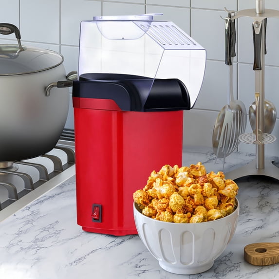 Popcorn Popper Machine 1200W Electric Hot Air Popcorn Maker with Measuring Cup & Butter Melting Tray, High Popping Rate, 2 Min Fast Making Popcorn Healthy Oil Free for Home Kids Movie Night