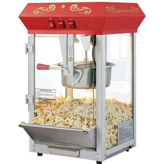 Popcorn Popper Machine 8 Oz Countertop Popcorn Maker 850W 48 Cups Red