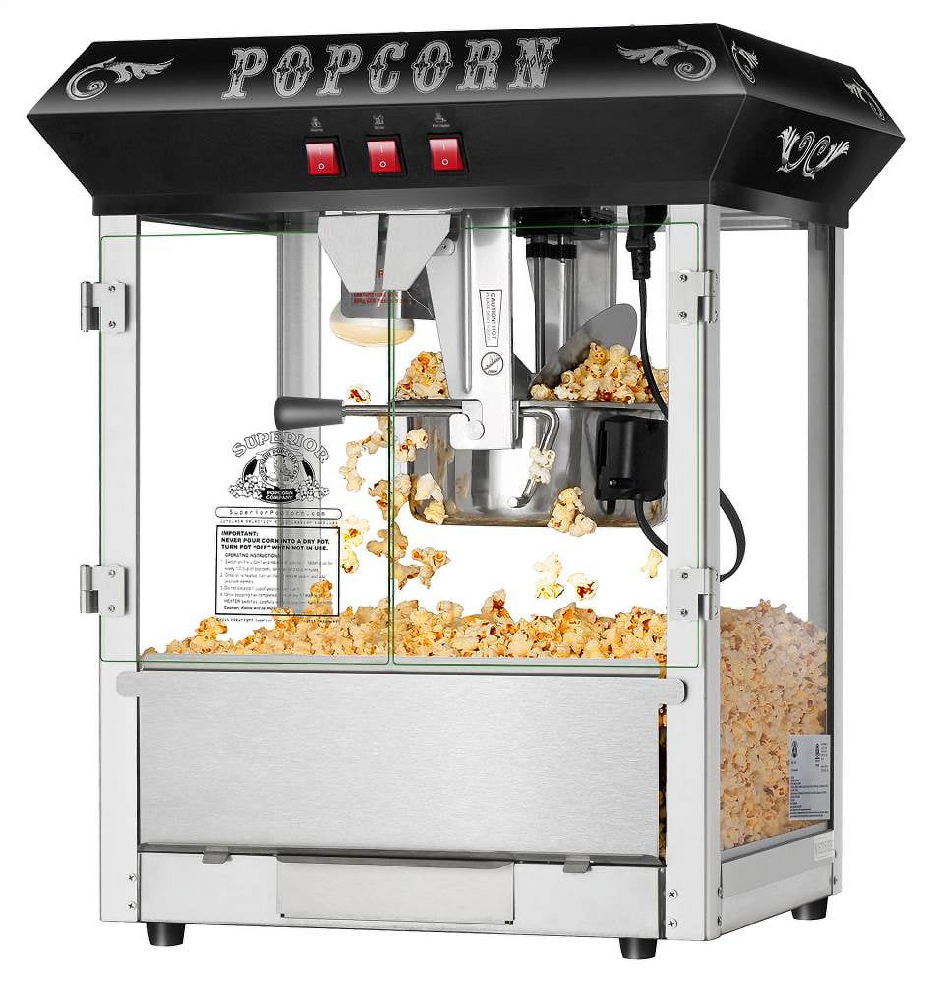 Popcorn Popper Machine in Black 