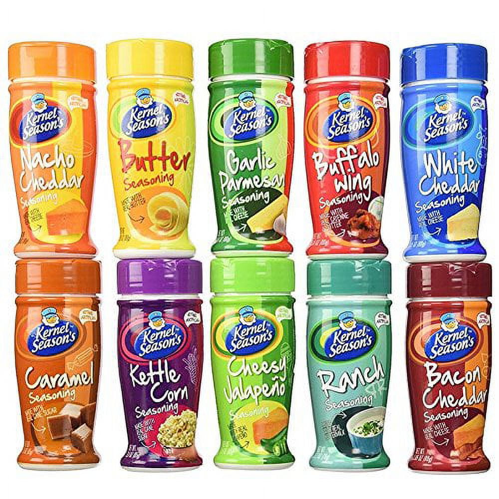 Popcorn Seasoning Large Sampler Pack 2.7oz Container (Variety Pack of