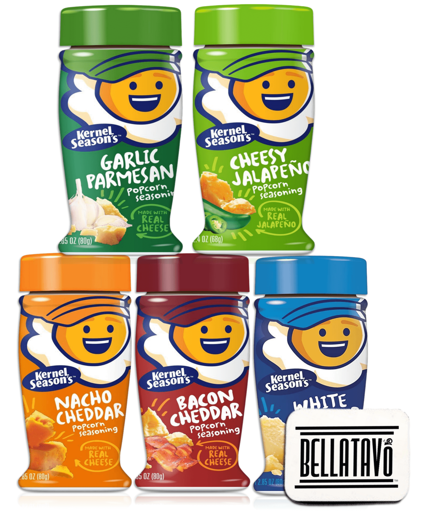 Popcorn Seasoning Set Bundle. Includes Five Bottles of Kernel Season's