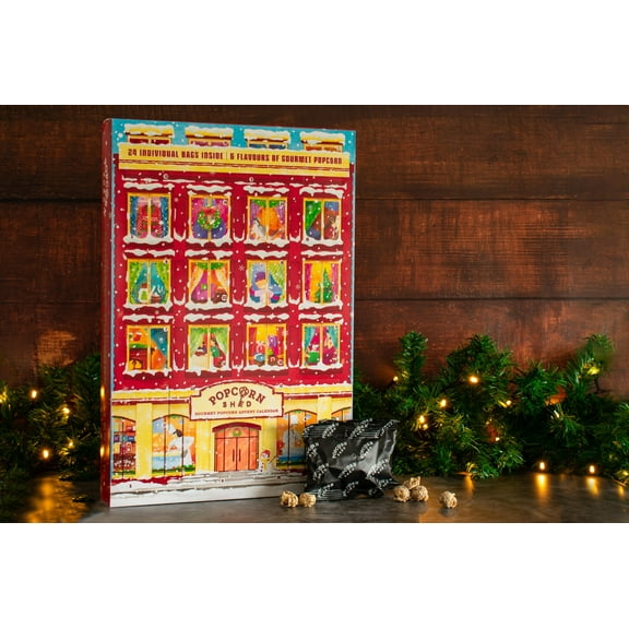 Popcorn Shed Gourmet Popcorn Christmas Advent Calendar 2025, 24 Days of Popcorn - 6 Luxury Flavors, All Natural and Vegetarian Foodie Gift, Non-Chocolate Advent Calendar