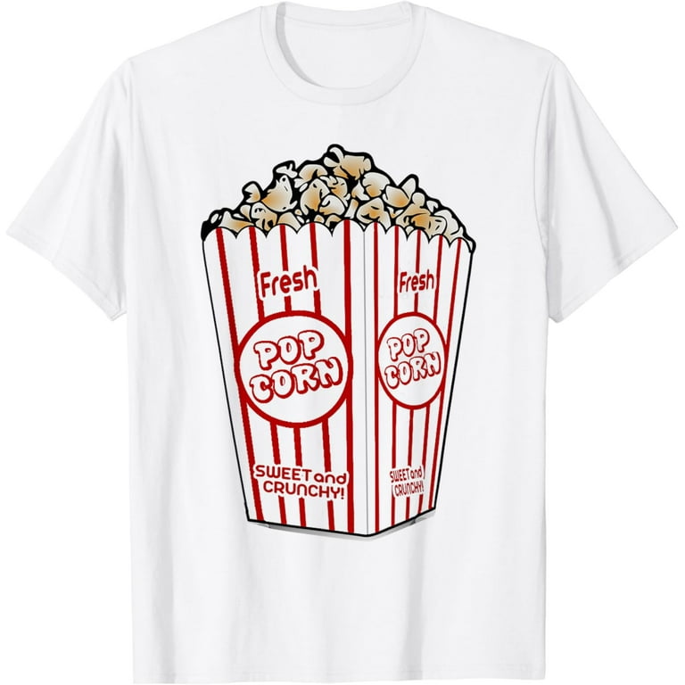 Popcorn T-Shirt Funny Easy Last Minute Halloween Costume Tee Popcorn T-Shirt Funny Easy Last Minute Halloween Costume Tee