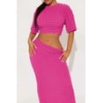 thumbnail image 1 of Popcorn Texture Maxi Skirt 2pcs Set (S, Orange), 1 of 9