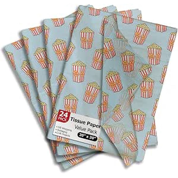 Popcorn Tissue Paper, 24 Sheets, 20 x 30 Inches Gift Wrap Tissue Paper