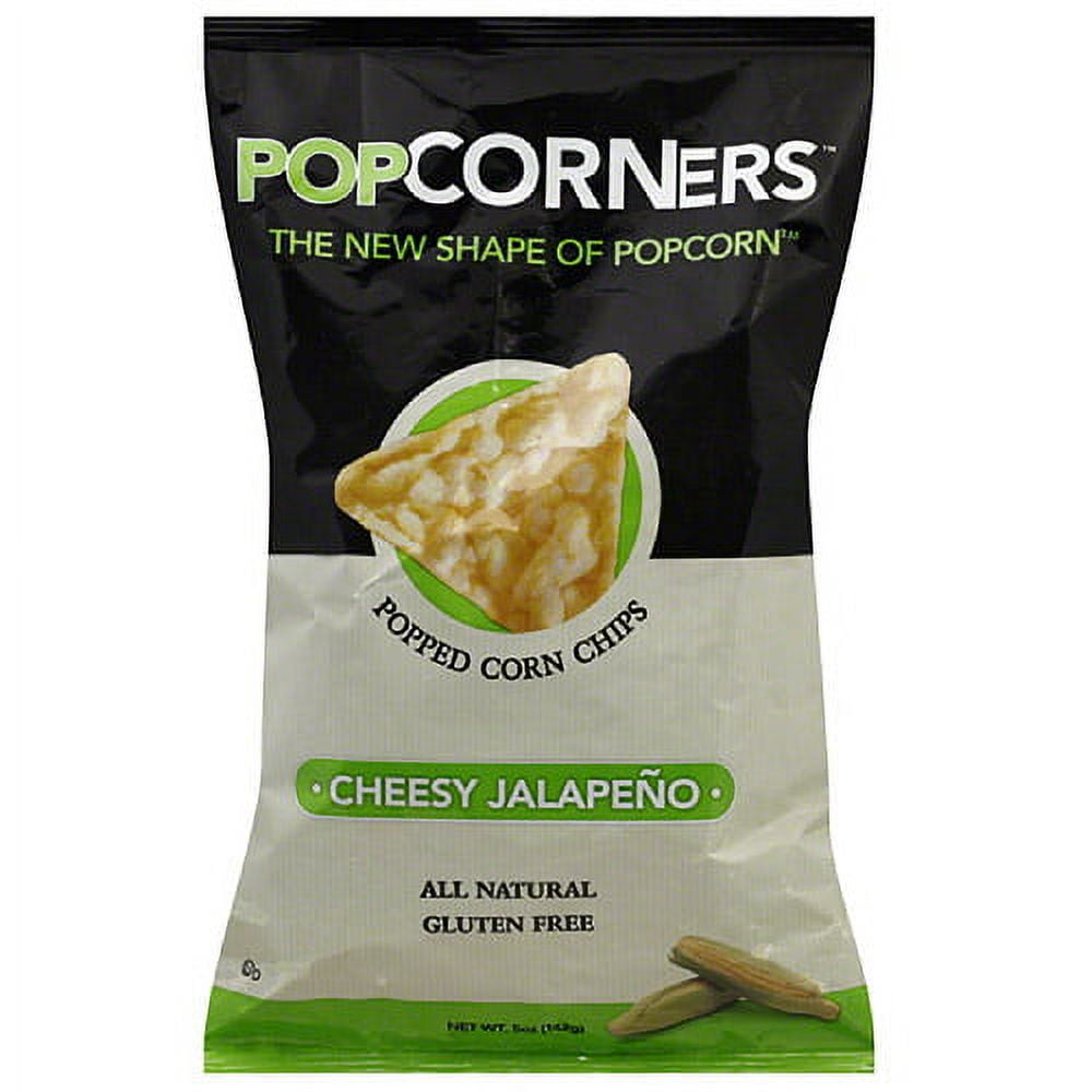 Popcorners Cheesy Jalapeno Popped Corn Chips, 5 oz (Pack of 12