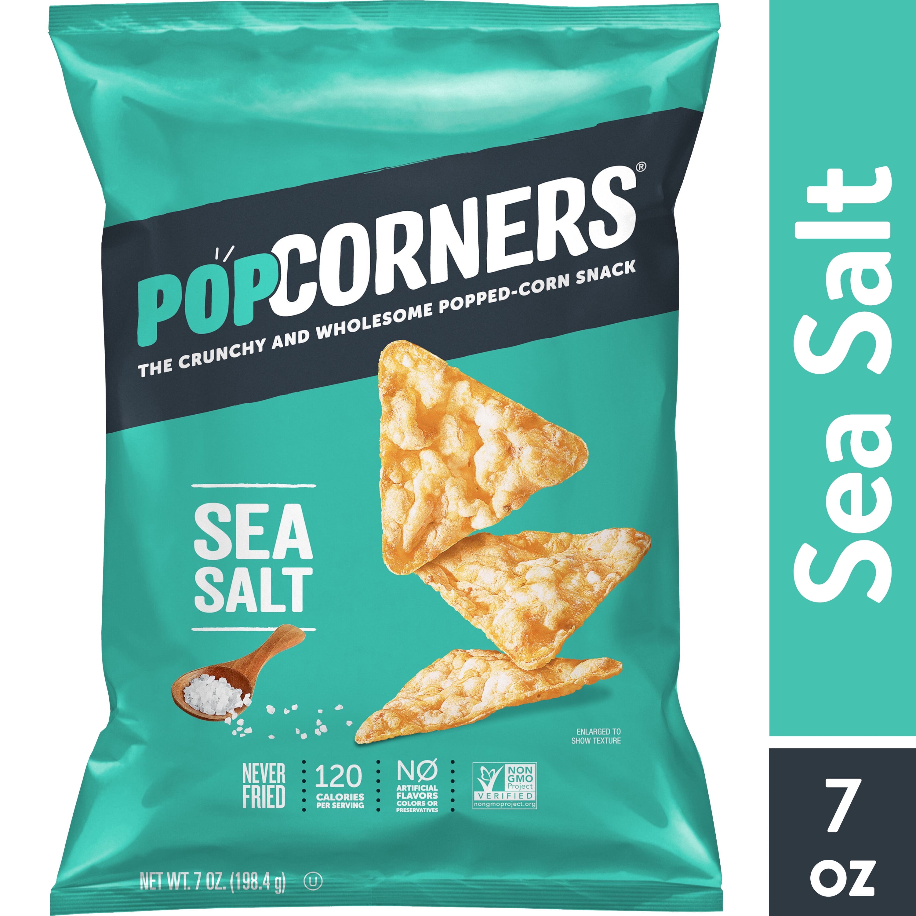 Popcorners Sea Salt Popped Corn Snacks, 7 oz, PACK OF 1