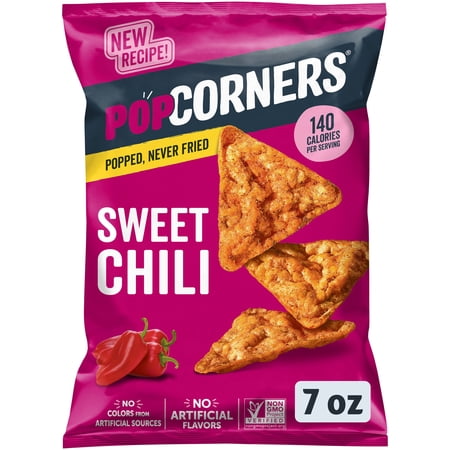 PopCorners No Colors from Artificial Sources Smokehouse BBQ Popped Corn Chips Bag, 7 oz