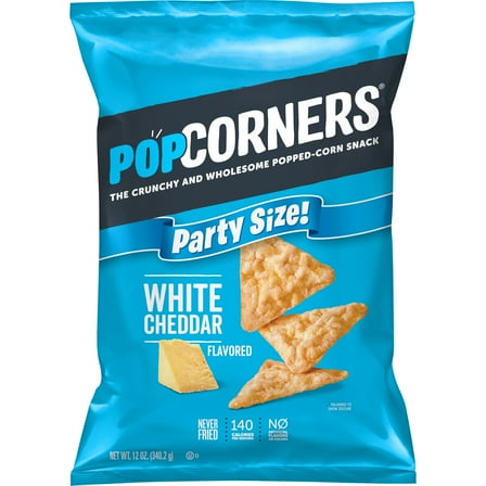 PopCorners No Artificial Colors or Flavors White Cheddar Popped Corn Chips Bag, 12 oz​