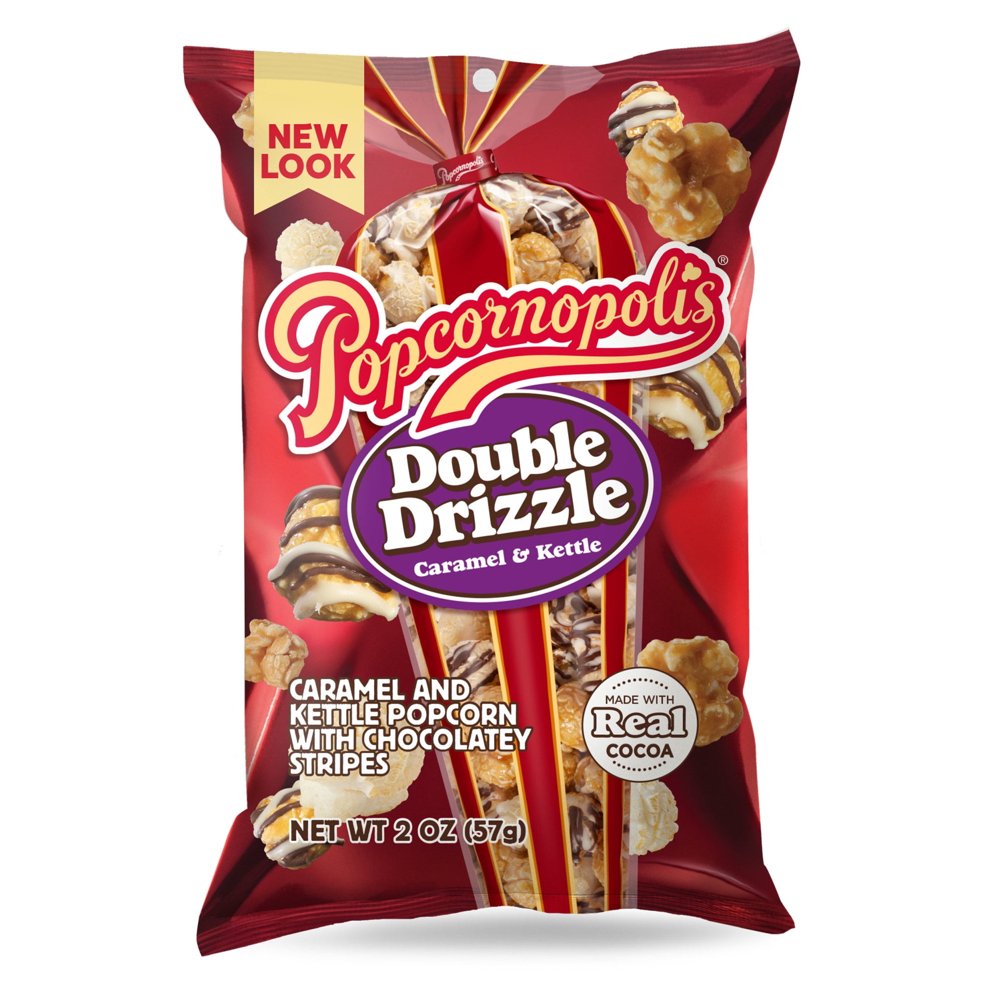 Popcornopolis Double Drizzle Popcorn, Caramel & Kettle with