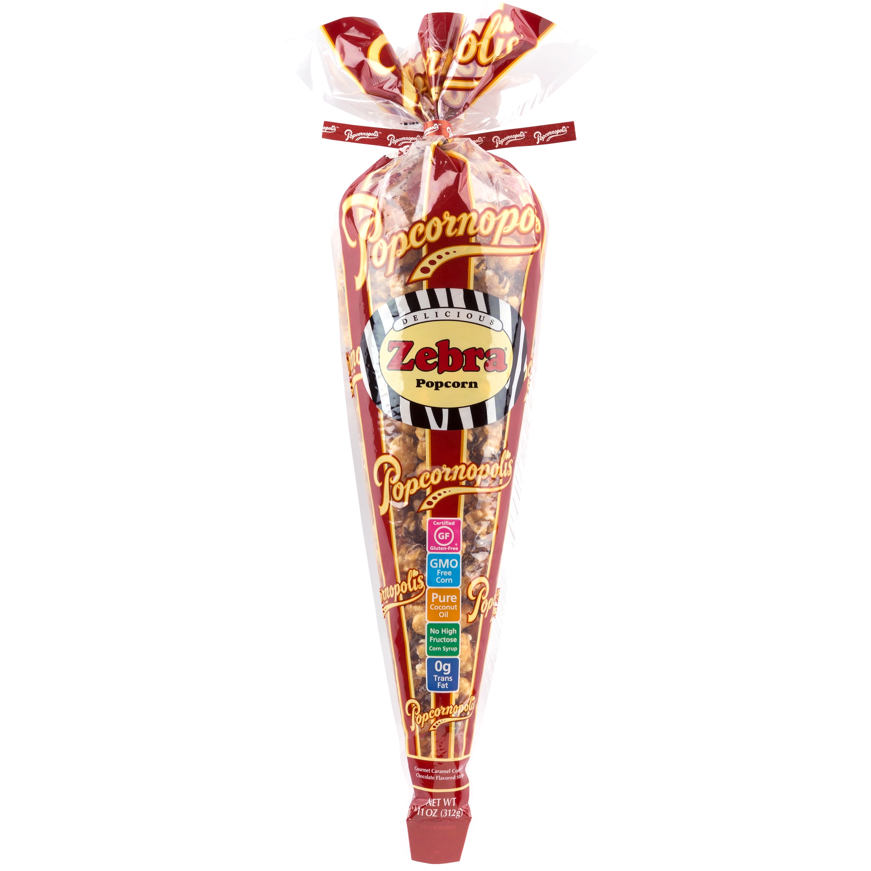Popcornopolis Zebra Popcorn Chocolate, 11 oz. Gift Cone