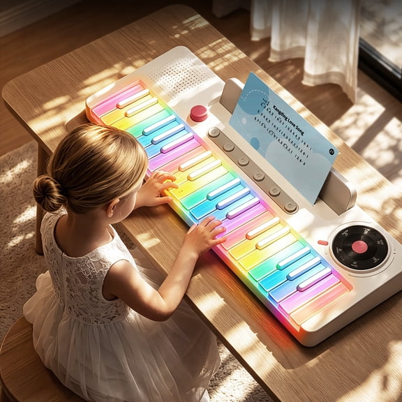 Popdoll Kids Music Piano Keyboard Toys for Girls Ages 3-6-12 Year, 37 Key Beginners Keyboard Piano Toys, Toddler Musical Instrument, Christmas Birthday Gifts for Girls