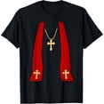 thumbnail image 1 of Pope Costume Shirt - Halloween Costume Minister Priest T-ShirtMen and women, Black T-shirt, size: Extra large, 1 of 4