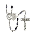 thumbnail image 1 of Pope Emeritus Benedict XVI Silver-Plated Rosary 8x5mm Black Onyx Beads Crucifix Size 1 3/4 x 1 medal charm, 1 of 1