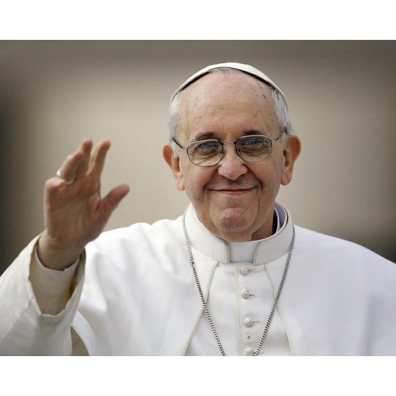 Pope Francis In White Robes Waving Roman Catholic 24X36 Classic Hollywood Poster