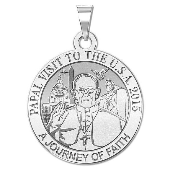 Pope Francis Papal Washington DC Visit 2015 - "a Journey of Faith" Embossed Medal 3/4 Inch Sterling Silver