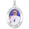 thumbnail image 1 of Pope Francis Religious Medal Oval Color Engraved  - 3/4 Inch X 1 Inch - Sterling Silver, 1 of 1
