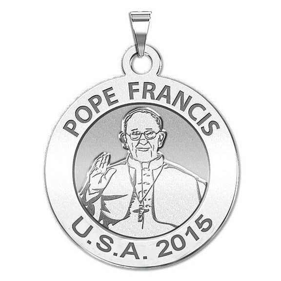 Pope Francis USA 2015 - Papal Visit Embossed Religous Medal 1 Inch Sterling Silver