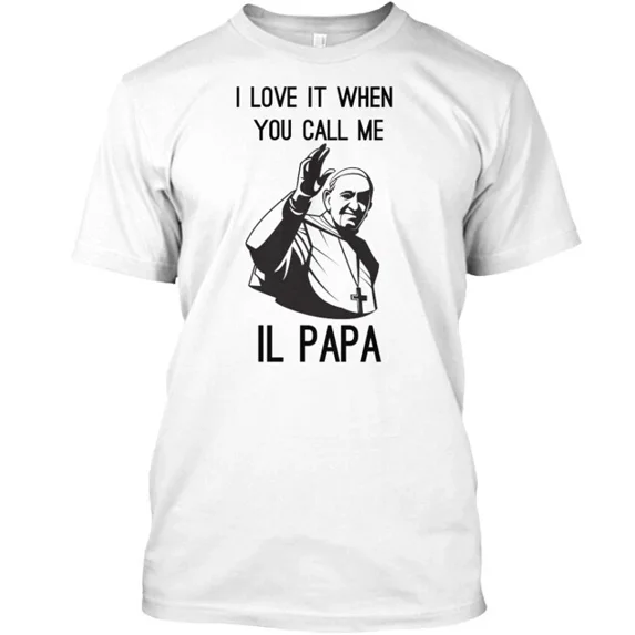 Pope Francis to Help Refugees Tee T-Shirt Made in the USA Size S 5XL