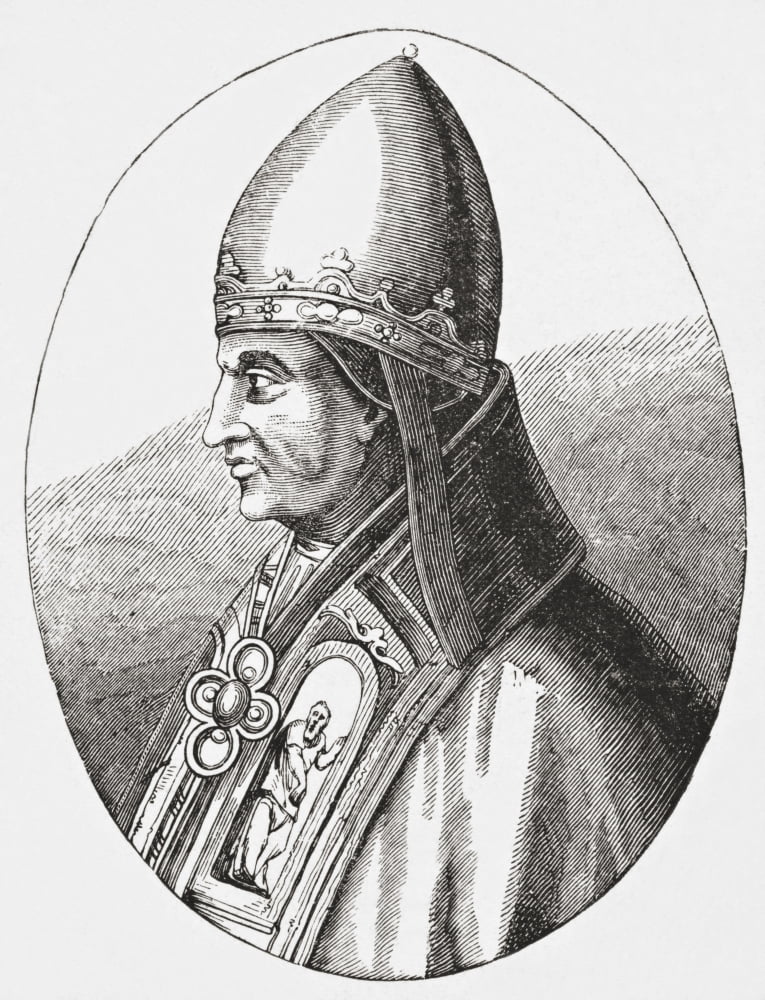 Pope Gregory Ix Born Ugolino Di ContiBetween 1145 And 1170 To 1241 From Science And Literature In The Middle Ages By Paul Lacroix Published London 1878 Canvas Art - Ken Welsh Design Pics (12 x 16)