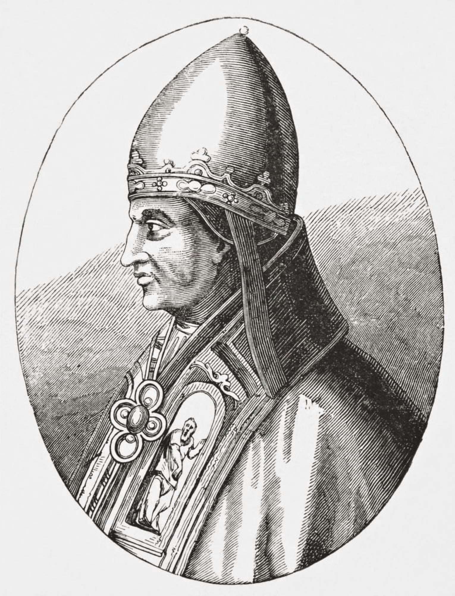 Pope Gregory Ix Born Ugolino Di ContiBetween 1145 And 1170 To 1241 From Science And Literature In The Middle Ages By Paul Lacroix Published London 1878 Canvas Art - Ken Welsh Design Pics (24 x 32)