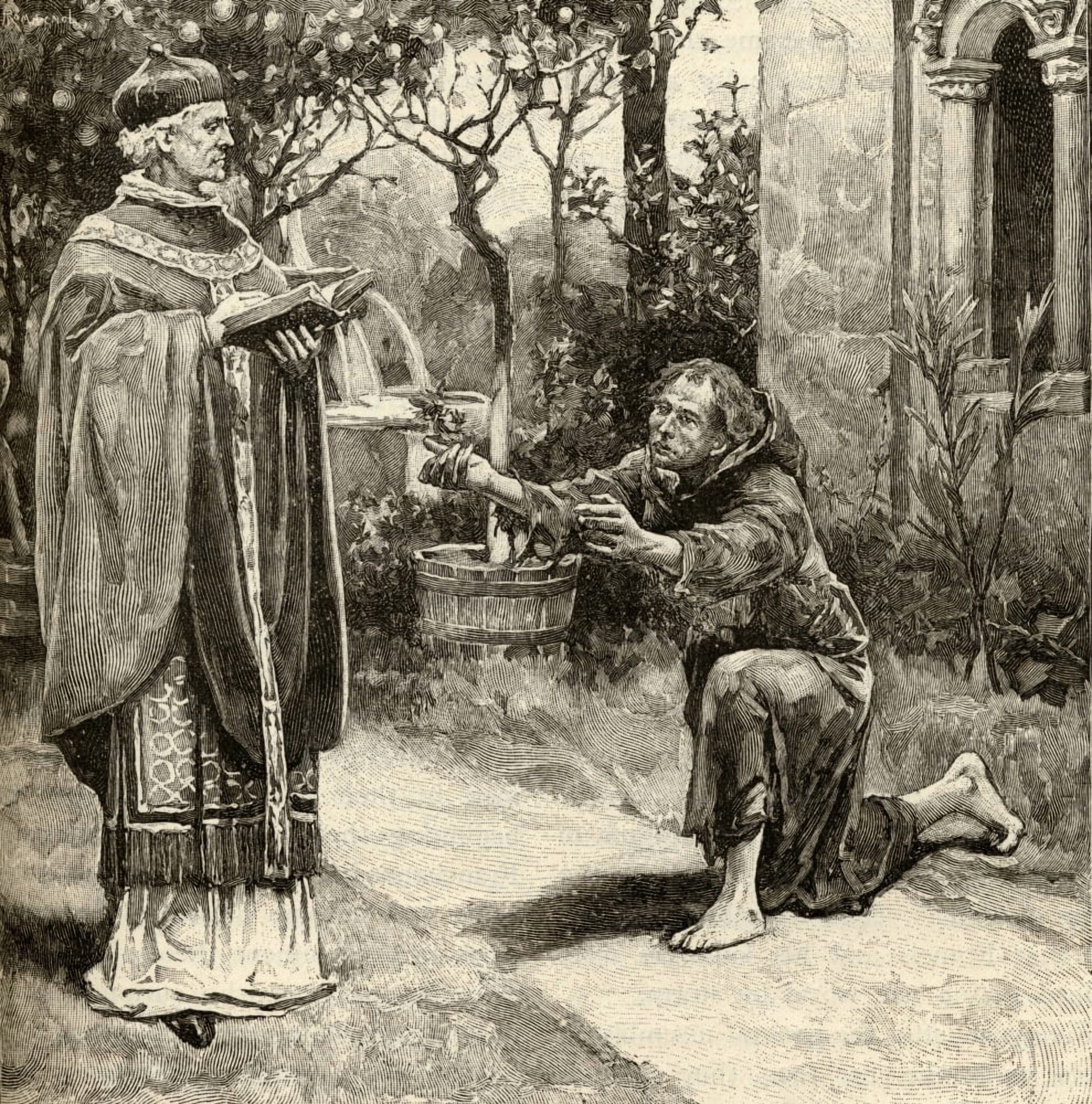 Pope Innocent Iii C11601 1216 And Saint Francis Of Assisi C 1181-1226 Canvas Art - Ken Welsh Design Pics (15 x 15)