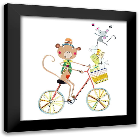 Pope, Kate and Elizabeth 12x12 Black Modern Framed Museum Art Print Titled - Circus Monkey