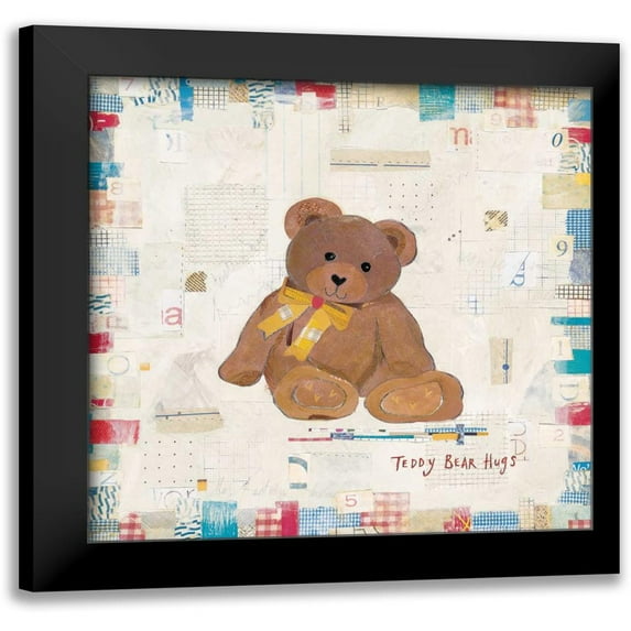 Pope, Kate and Elizabeth 15x15 Black Modern Framed Museum Art Print Titled - Teddy Bear Hugs
