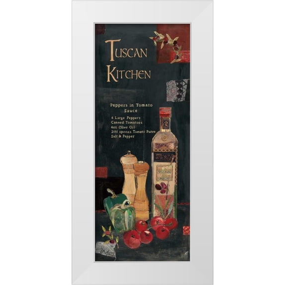 Pope, Kate and Elizabeth 15x32 White Modern Wood Framed Museum Art Print Titled - Peppers in Tomato Sauce