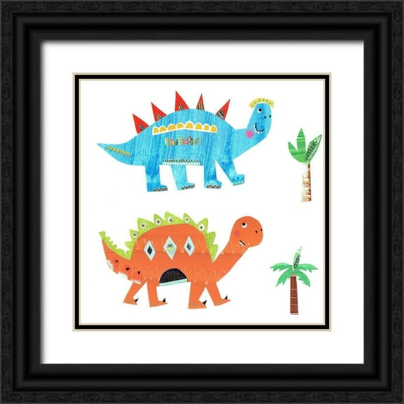 Pope, Kate and Elizabeth 26x26 Black Ornate Wood Framed with Double Matting Museum Art Print Titled - Dino Duo