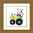 thumbnail image 1 of Pope, Kate and Elizabeth 26x26 Gold Ornate Wood Framed with Double Matting Museum Art Print Titled - Cute Farm Cow, 1 of 4