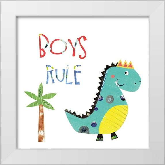 Pope, Katherine and Elizabeth 12x12 White Modern Wood Framed Museum Art Print Titled - Boys Rule