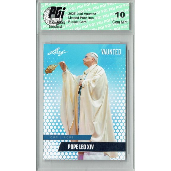 Pope Leo XIV 2025 Leaf Vaunted #V-05 Only 5k Made Rookie Card PGI 10