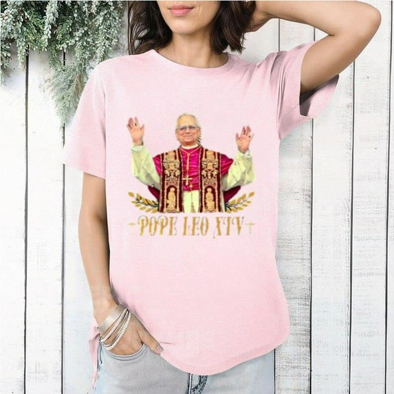 Pope Leo XIV Creative Papal Church Statement Faith-Based Graphic T-Shirt, for men & women, up to size 5XL