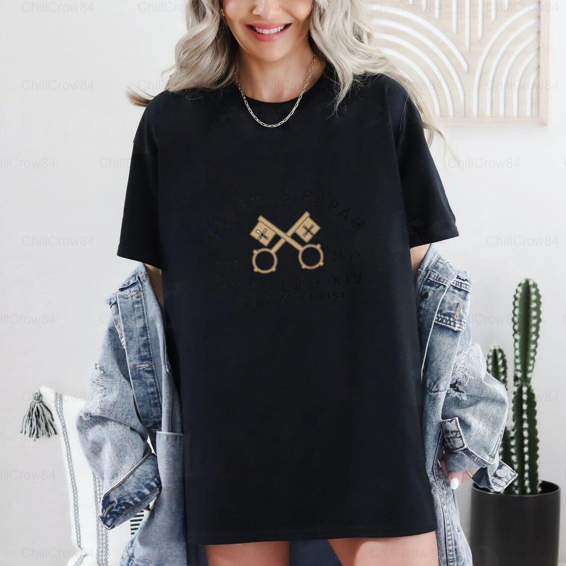 Pope Leo XIV New Habemus Papam 2025 Crest T-Shirt, for men & women, up ...