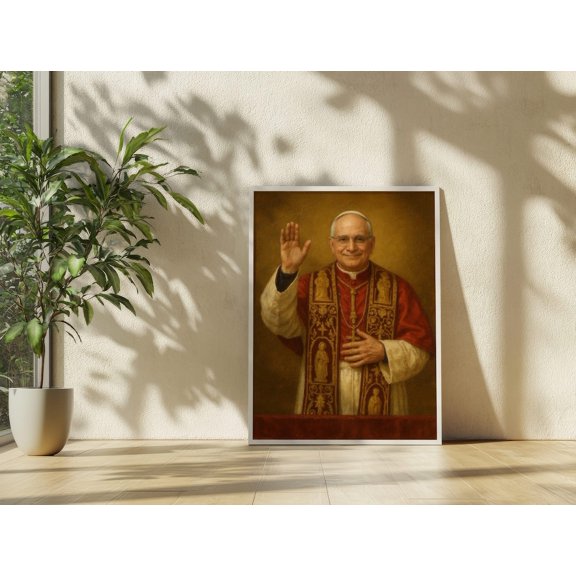 Pope Leo Xiv Portrait: Catholic Home Decor Digital Download, Unframed Canvas Size 16x24