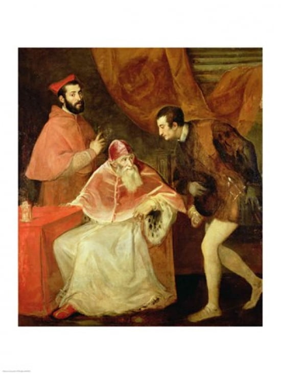 Pope Paul III Canvas Art - Titian (18 x 24)
