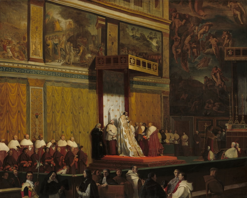 Pope Pius Vii In The Sistine Chapel Canvas Art - (24 x 18)