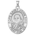 thumbnail image 1 of Pope Saint John XXIII Oval Religious Medal  - 3/4 Inch X 1 Inch - Solid 14K White Gold, 1 of 1