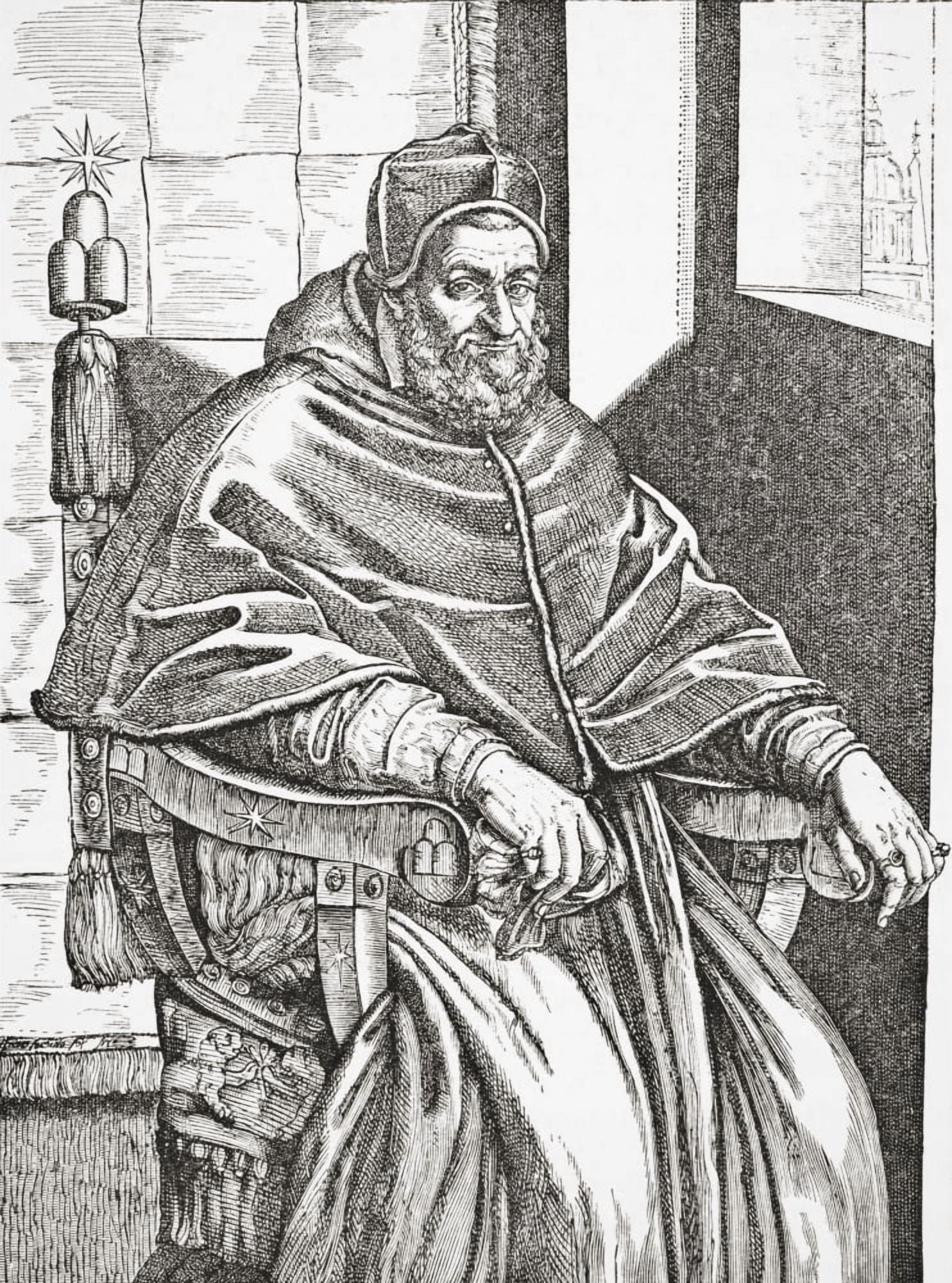 Pope Sixtus V 1521 1590 Born Felice Peretti Di Montalto From Science And Literature In The Middle Ages By Paul Lacroix Published London 1878 Canvas Art - Ken Welsh Design Pics (12 x 17)