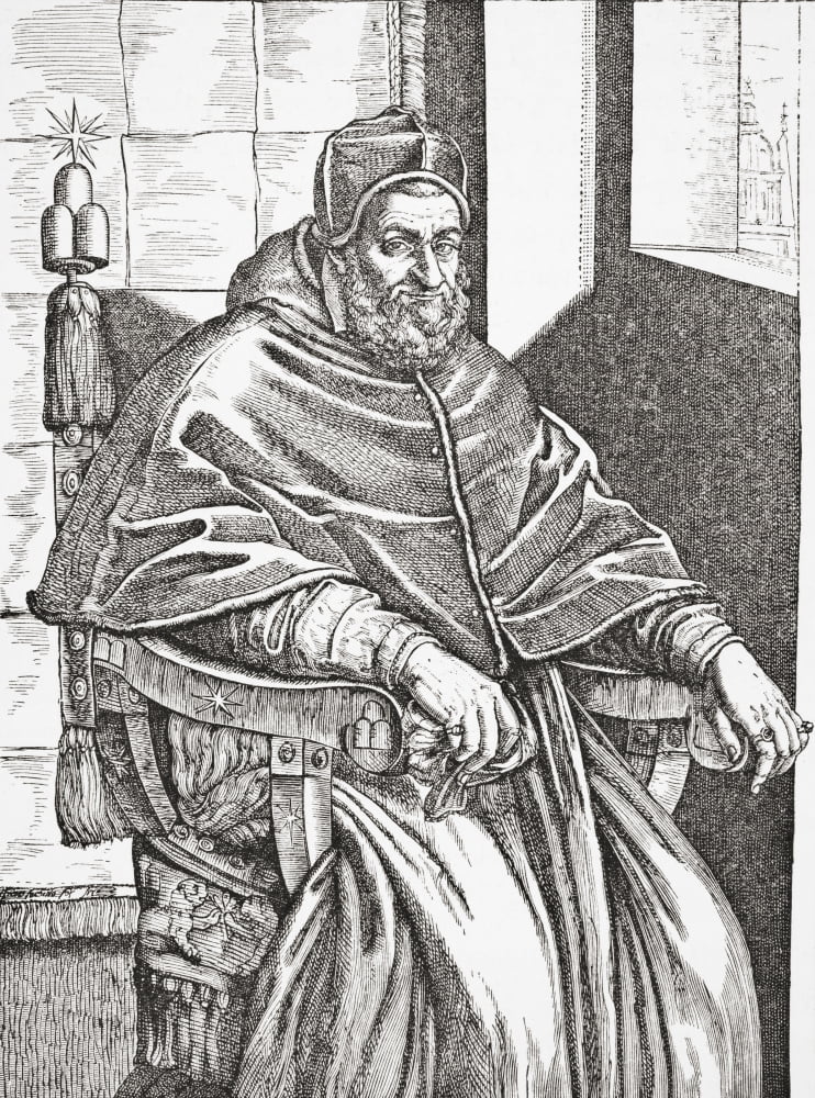 Pope Sixtus V 1521 1590 Born Felice Peretti Di Montalto From Science And Literature In The Middle Ages By Paul Lacroix Published London 1878 Canvas Art - Ken Welsh Design Pics (24 x 34)
