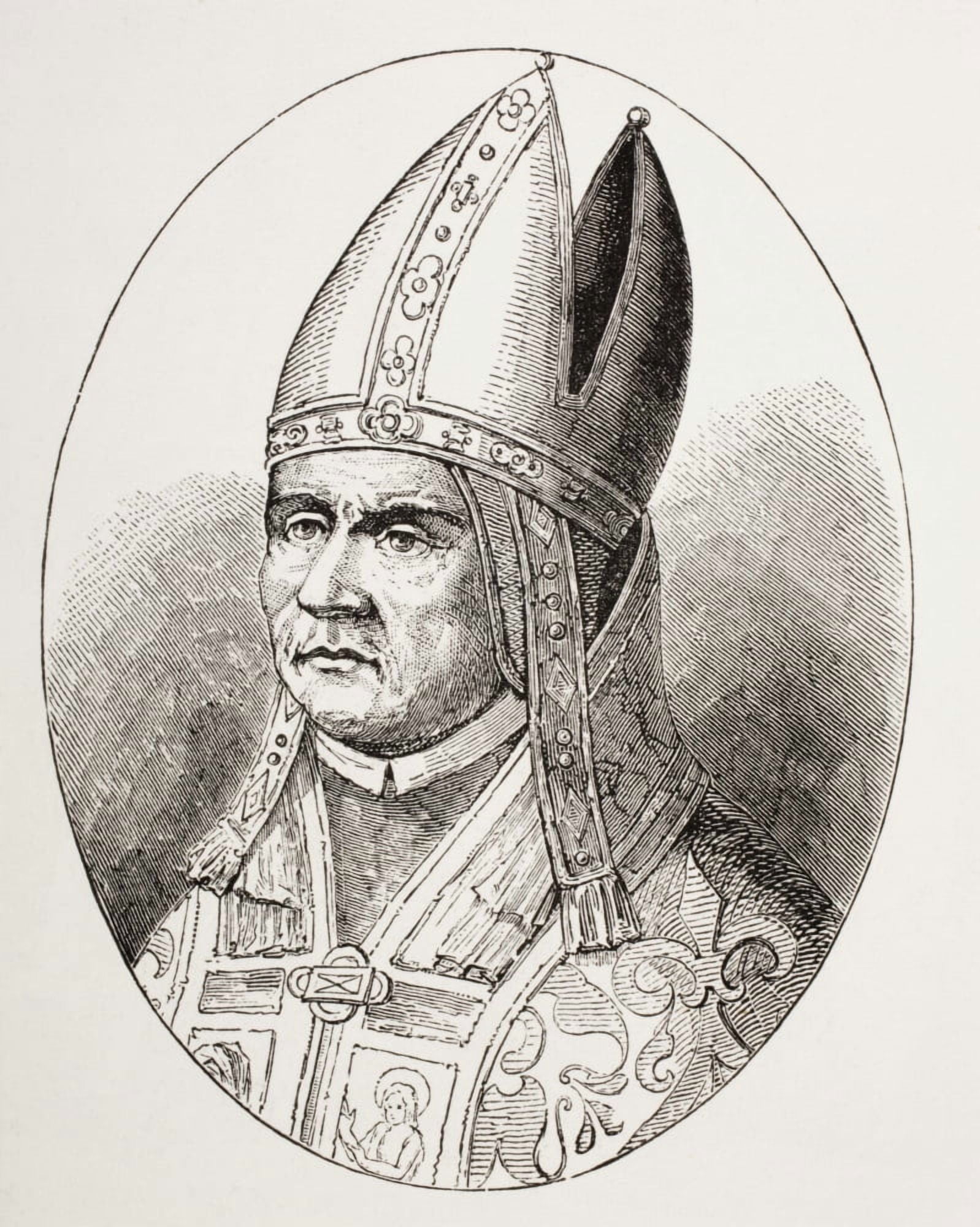 Pope Sylvester I Who Ruled From 314 To 335 From Les Artes Au Moyen Age Published Paris 1873 Canvas Art - Ken Welsh Design Pics (13 x 16)