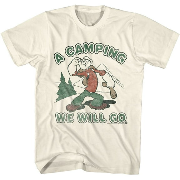 Popeye A Camping Natural Adult T-Shirt