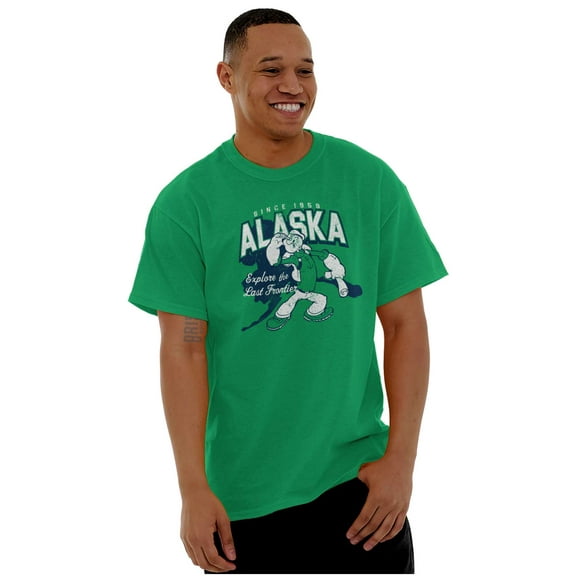 Popeye Alaska Last Frontier Pride AK Men's Graphic T Shirt Tees Brisco Brands S