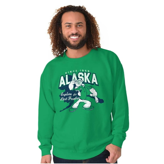 Popeye Alaska Last Frontier Pride AK Sweatshirt for Men or Women Brisco Brands S