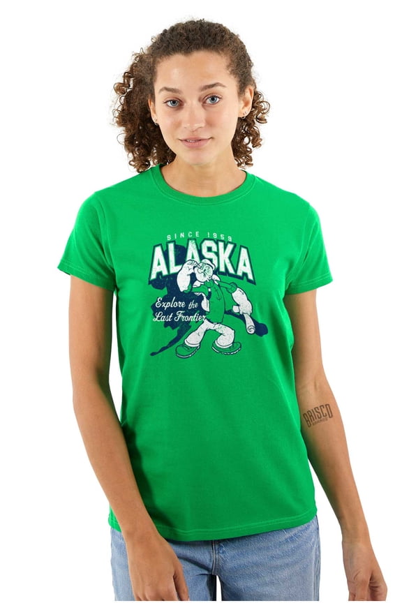 Alaska Last Frontier Pride AK Women's T Shirt Ladies Tee Brisco Brands S